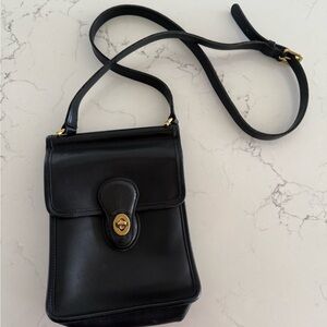 Vintage Coach Black Leather Murphy Crossbody Bag 9930